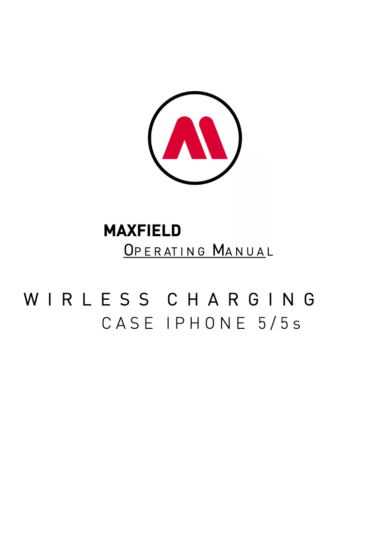 Page n°1 - Manuel utilisateur Maxfield Wireless Charging Case