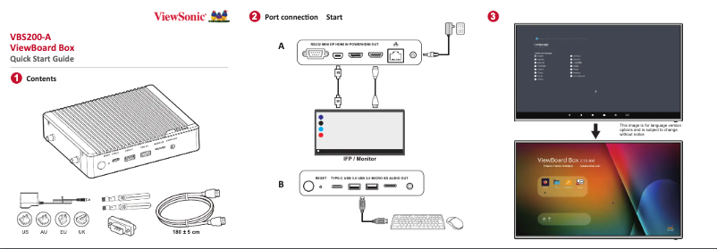 Page 1 de la notice Guide de démarrage rapide Viewsonic VBS200-A