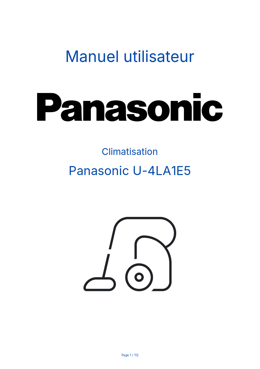 Page 1 de la notice Manuel utilisateur Panasonic U-4LA1E5