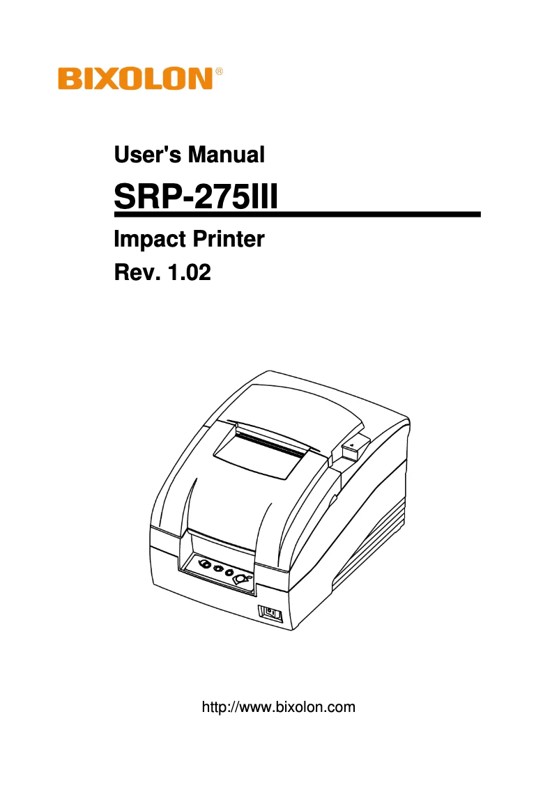 Image de la première page du manuel de l'appareil SRP-275III