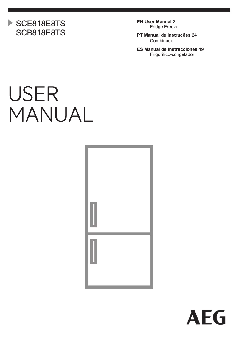 Page n°1 - Manuel utilisateur AEG SCB818E8TS