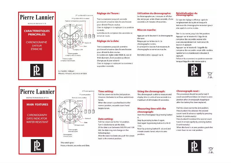 Page n°1 - Manuel utilisateur Pierre Lannier 511