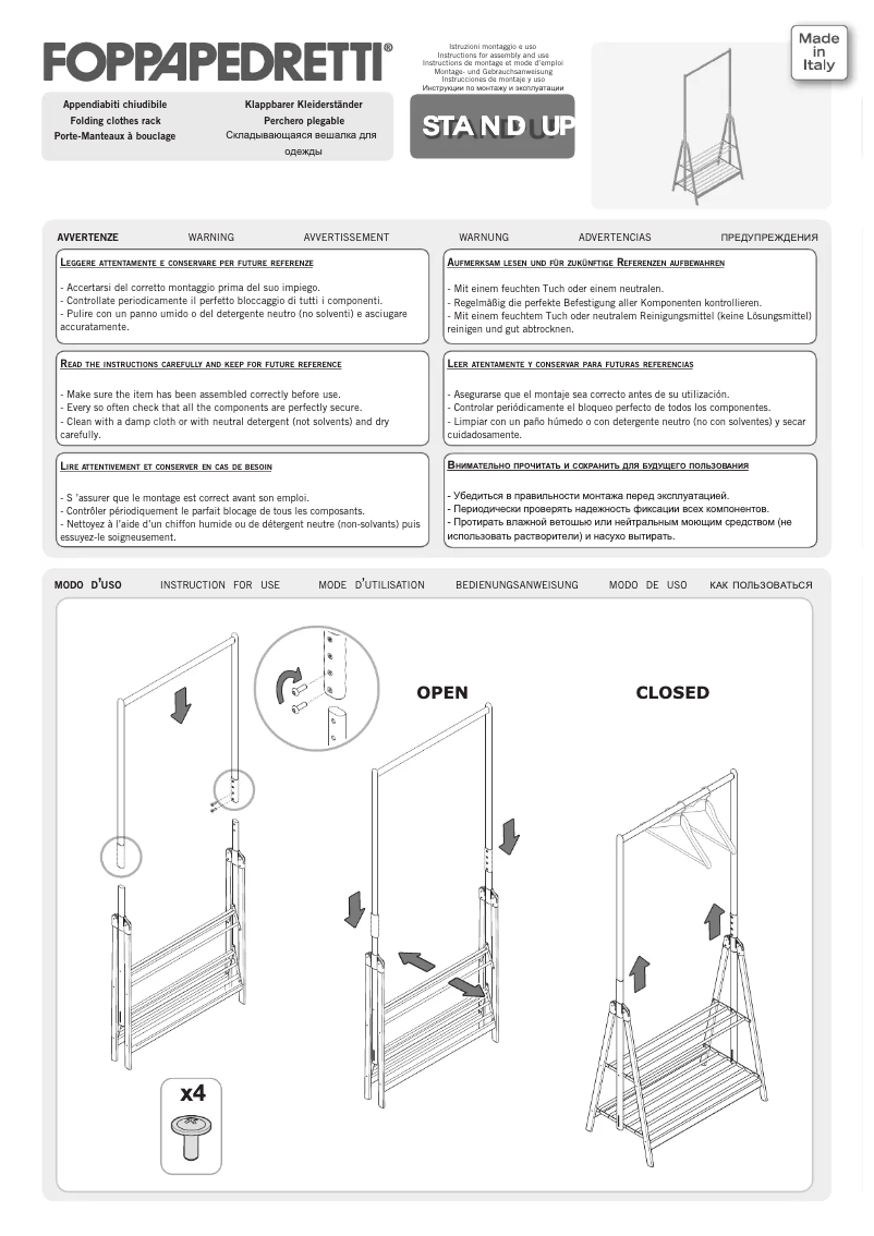 Image de la première page du manuel de l'appareil Stand-Up