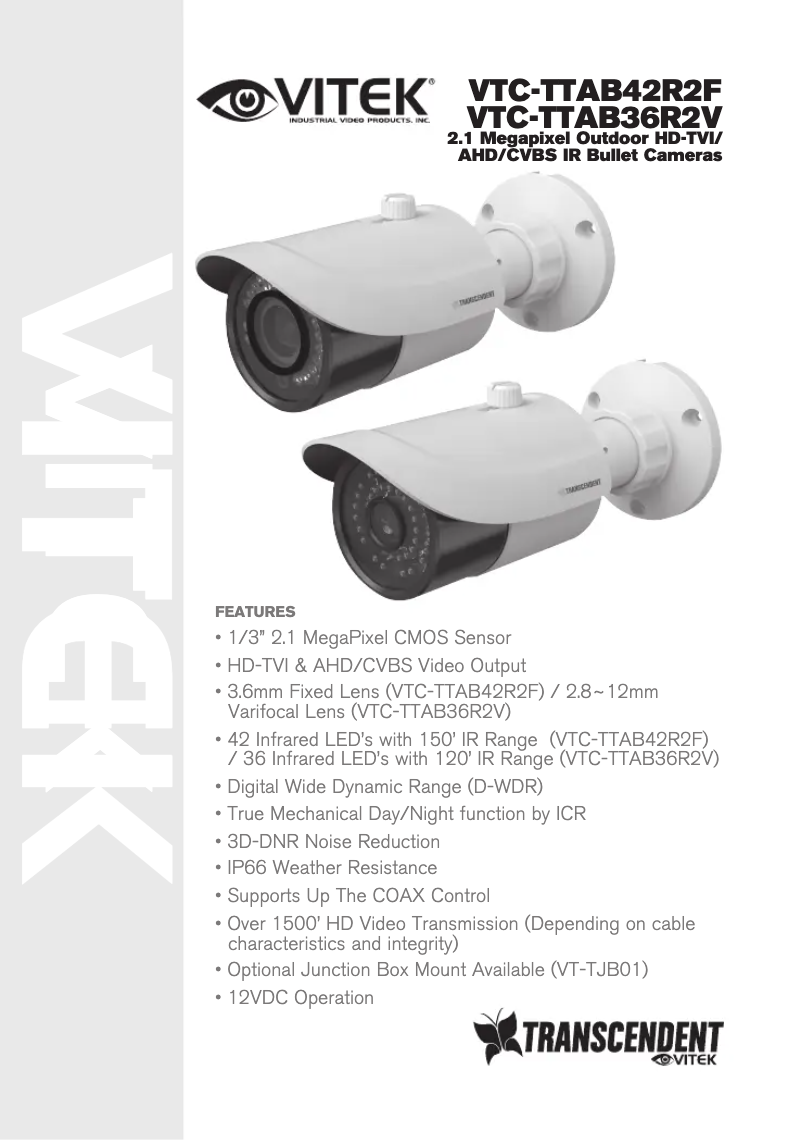 Page 1 de la notice Manuel utilisateur Vitek VTC-TTAB42R2F