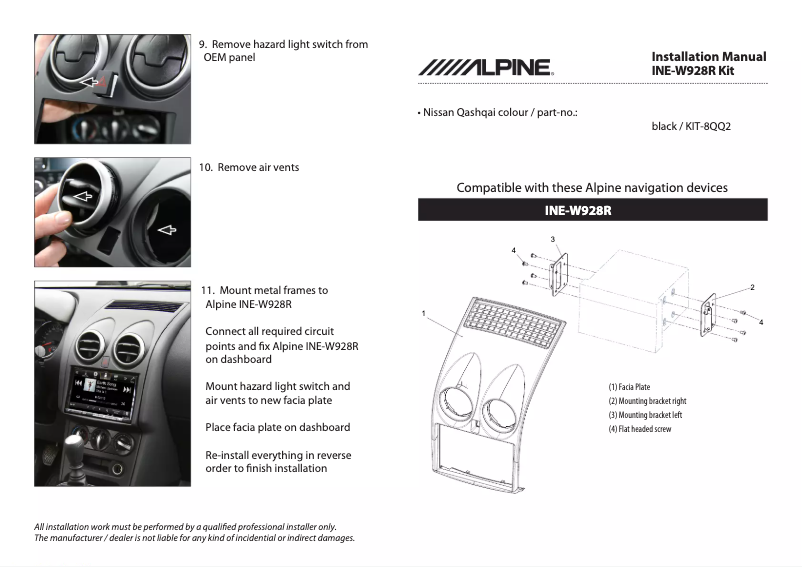 Page n°1 - Manuel utilisateur Alpine KIT-8QQ2