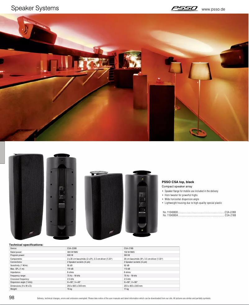 Image de la première page du manuel de l'appareil CSA-218B