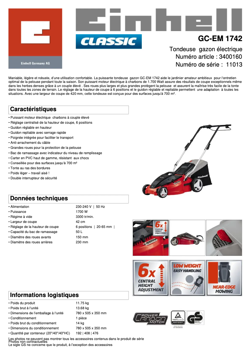 Image de la première page du manuel de l'appareil GC-EM 1742