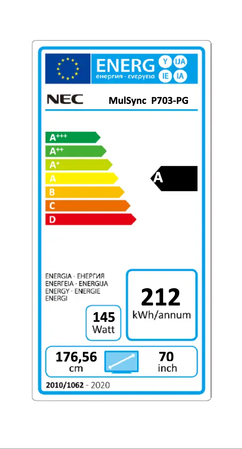 Imagen de la primera página del manual del dispositivo MultiSync P703