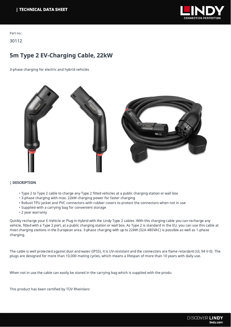 Page 1 de la notice Manuel utilisateur Lindy 30112