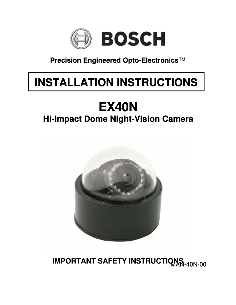 Page n°1 - Manuel utilisateur Bosch EX40N