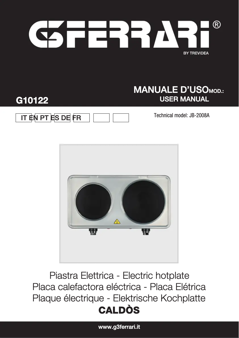 Page n°1 - Manuel utilisateur G3 Ferrari Caldòs G10122