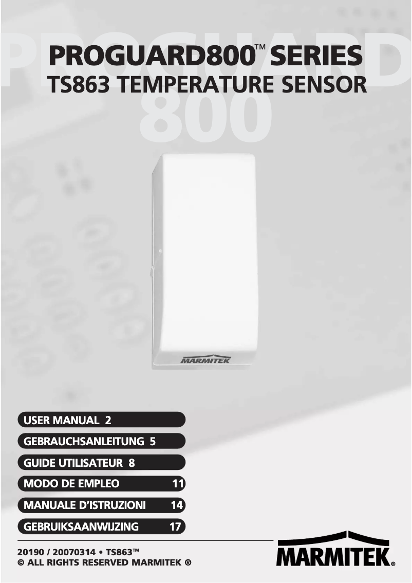 Page n°1 - Manuel utilisateur Marmitek TS863