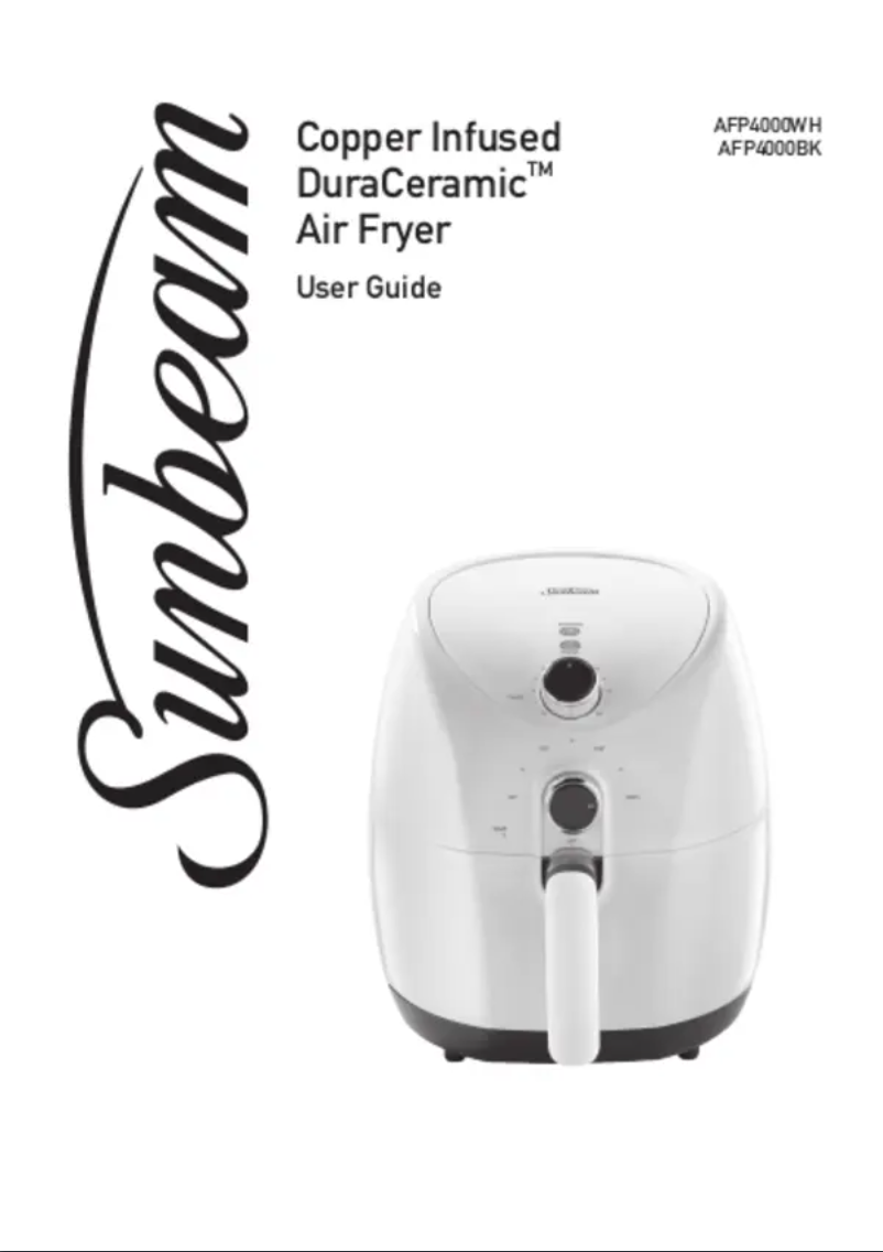 Page 1 de la notice Manuel utilisateur Sunbeam Copper Infused DuraCeramic Air Fryer AFP4000WH