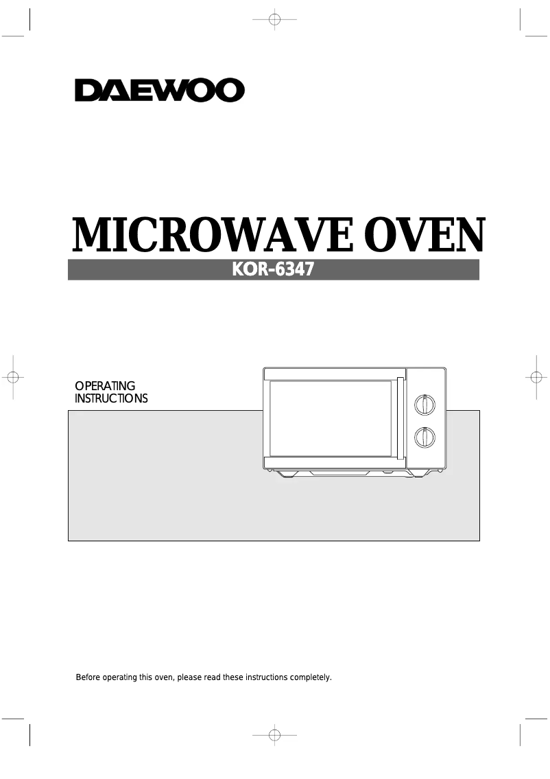 Page 1 de la notice Manuel utilisateur Daewoo KOR-6347