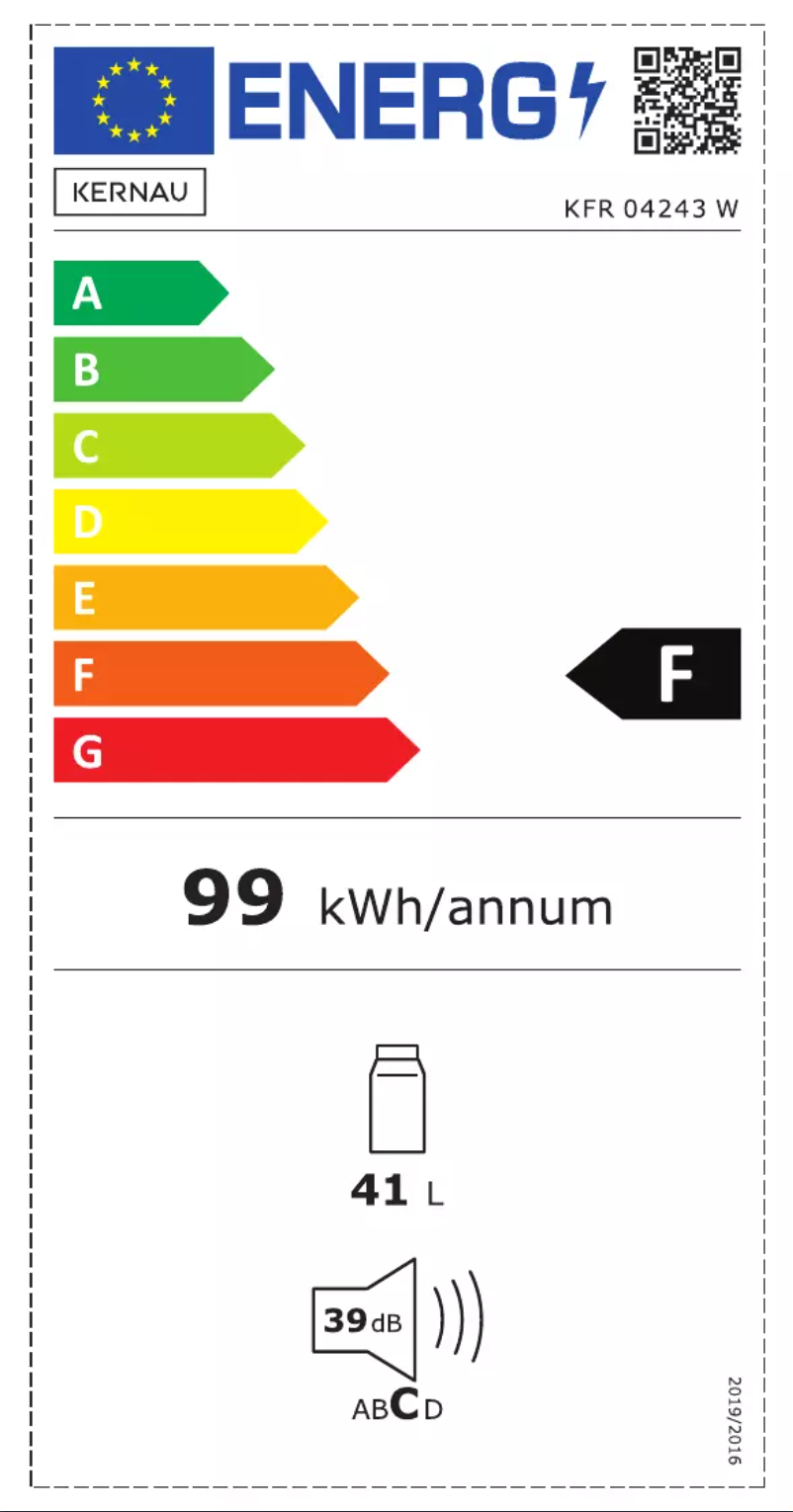 Page n°1 - Label énergétique Kernau KFR 04242 W