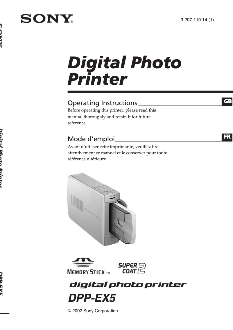 Page n°1 - Manuel utilisateur Sony DPP-EX5