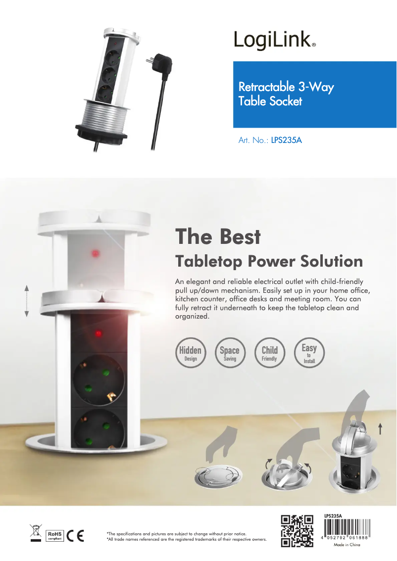 Page 1 de la notice Manuel utilisateur LogiLink LPS235A