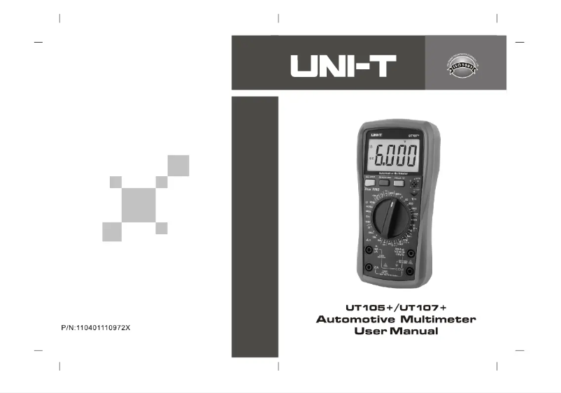 Image de la première page du manuel de l'appareil UT107+