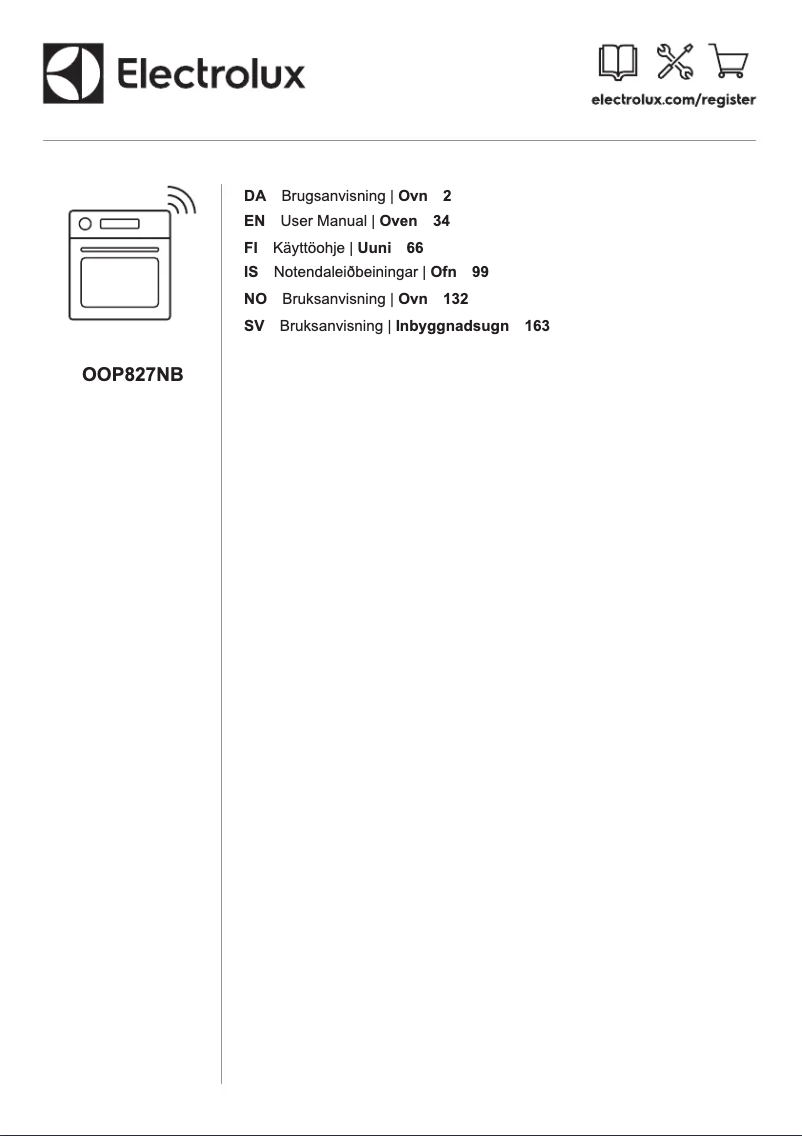Page 1 de la notice Manuel utilisateur Electrolux OOP827NB