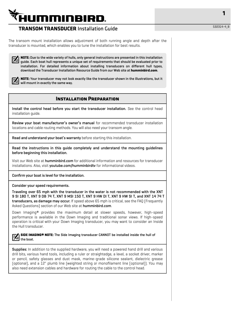 Página 1 del manual Guía de instalación Humminbird ICE HELIX 5 CHIRP GPS G2