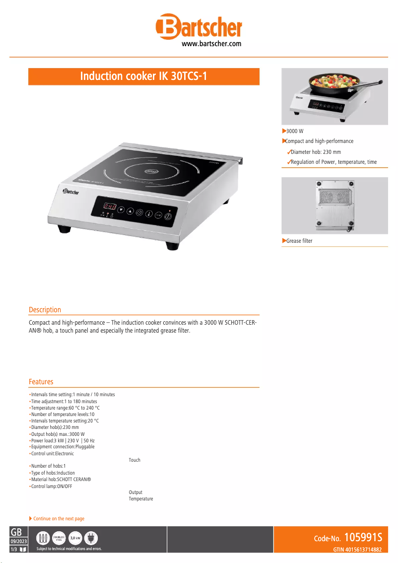 Image de la première page du manuel de l'appareil IK 30TCS