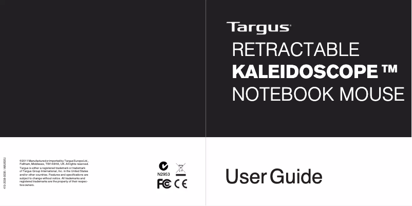 Page n°1 - Manuel utilisateur Targus AMU83EU
