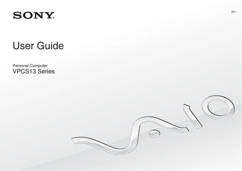 Page n°1 - Manuel utilisateur Sony Vaio VPCS137GX