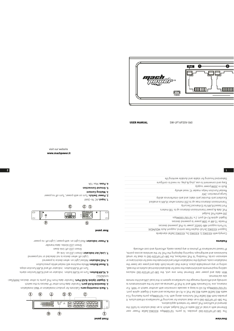Page 1 de la notice Manuel utilisateur Mach Power SW-UF16P2GV-060