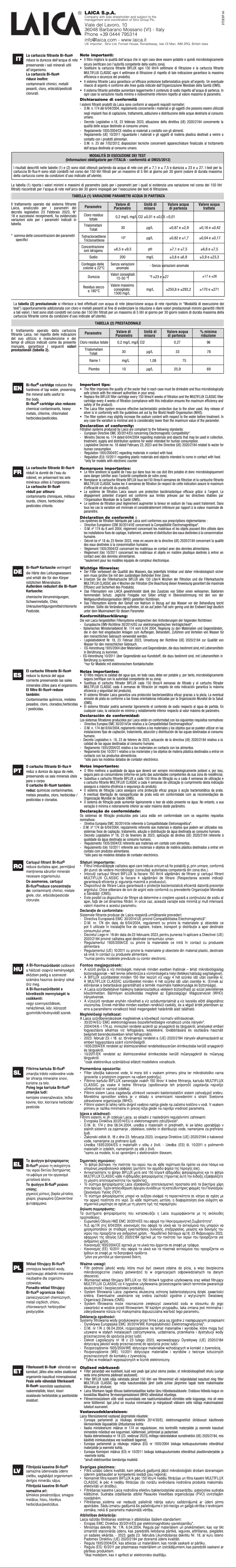 Page 1 de la notice Manuel utilisateur Laica C3M