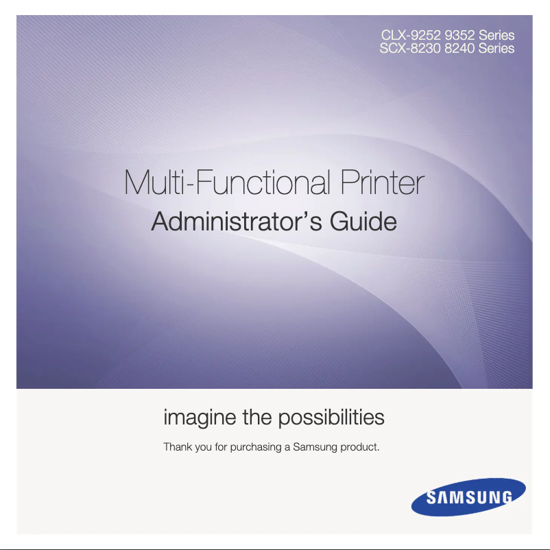Page 1 de la notice Manuel utilisateur Samsung MultiXpress CLX-9250ND