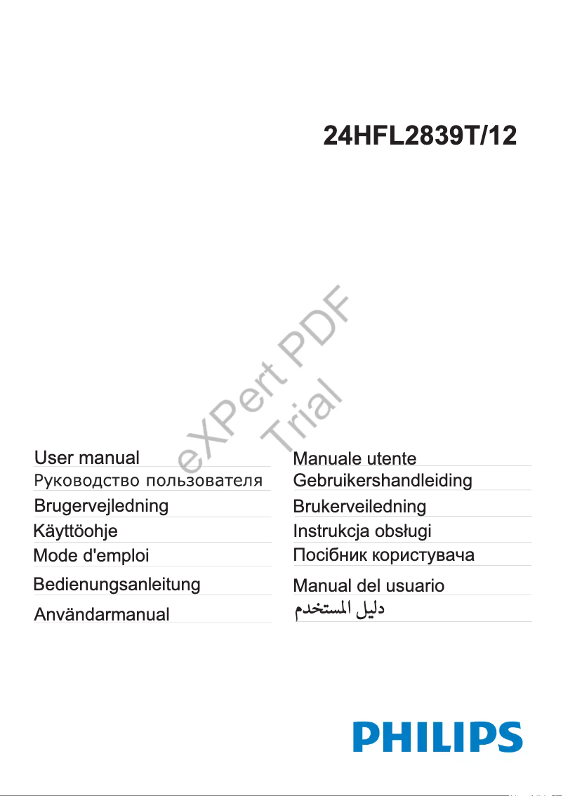Page 1 de la notice Manuel utilisateur Philips 24HFL2839T