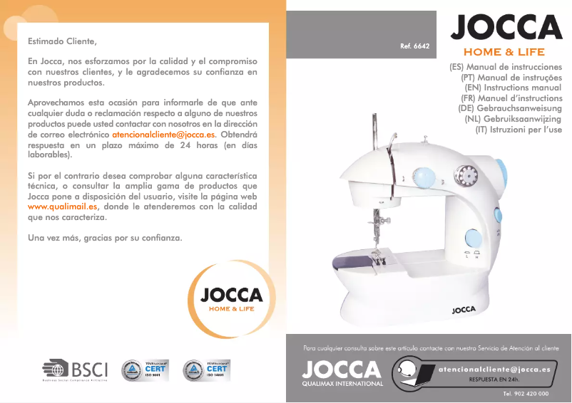 Page 1 de la notice Manuel utilisateur Jocca 6642