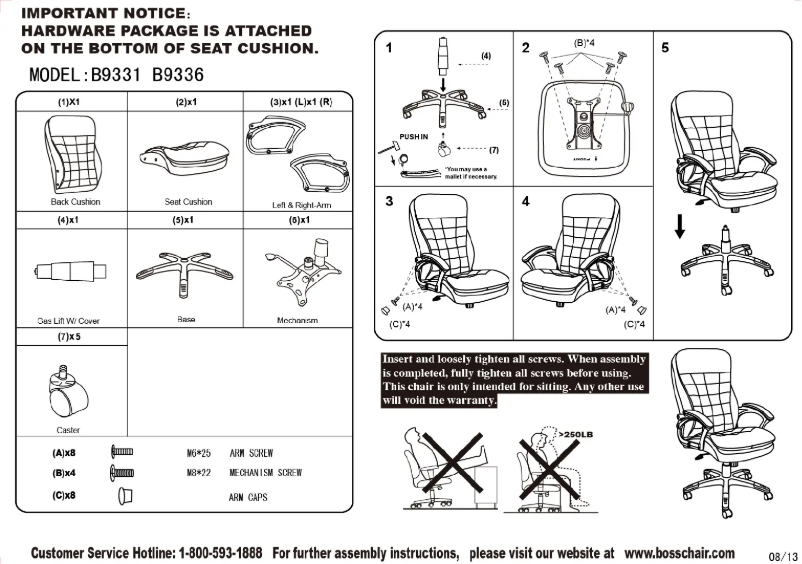 Page n°1 - Manuel utilisateur Boss B9336