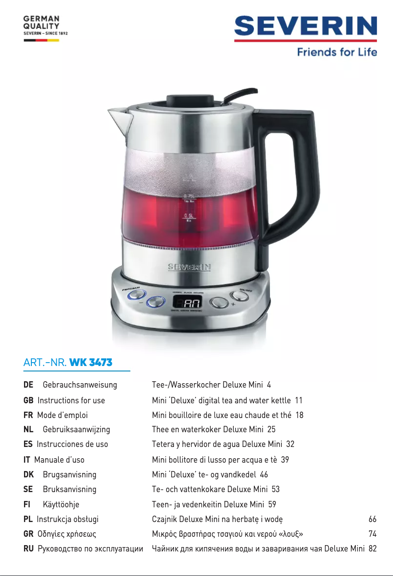 Image de la première page du manuel de l'appareil WK 3473