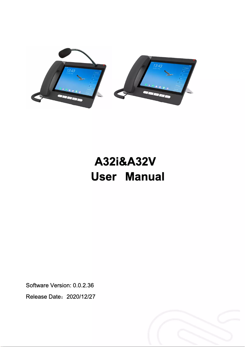 Imagen de la primera página del manual del dispositivo A32v