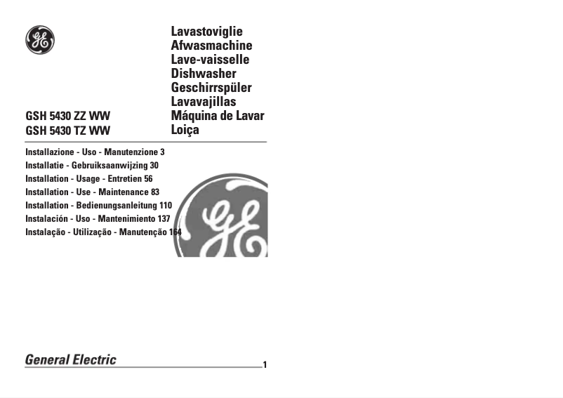 Page 1 de la notice Manuel utilisateur GE GSH5430ZZW