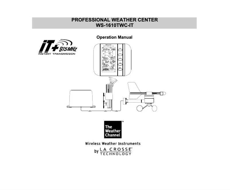 Page n°1 - Manuel utilisateur La Crosse Technology WS-1610-IT