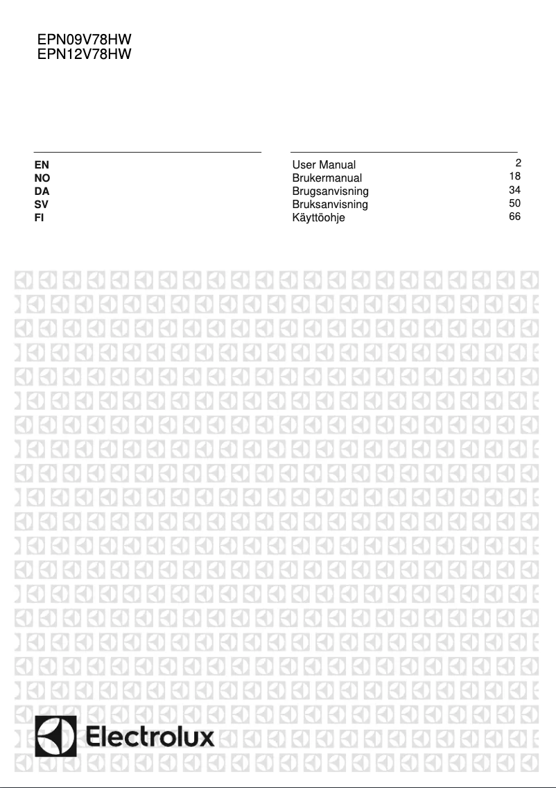 Page 1 de la notice Manuel utilisateur Electrolux EPN12V78HWI