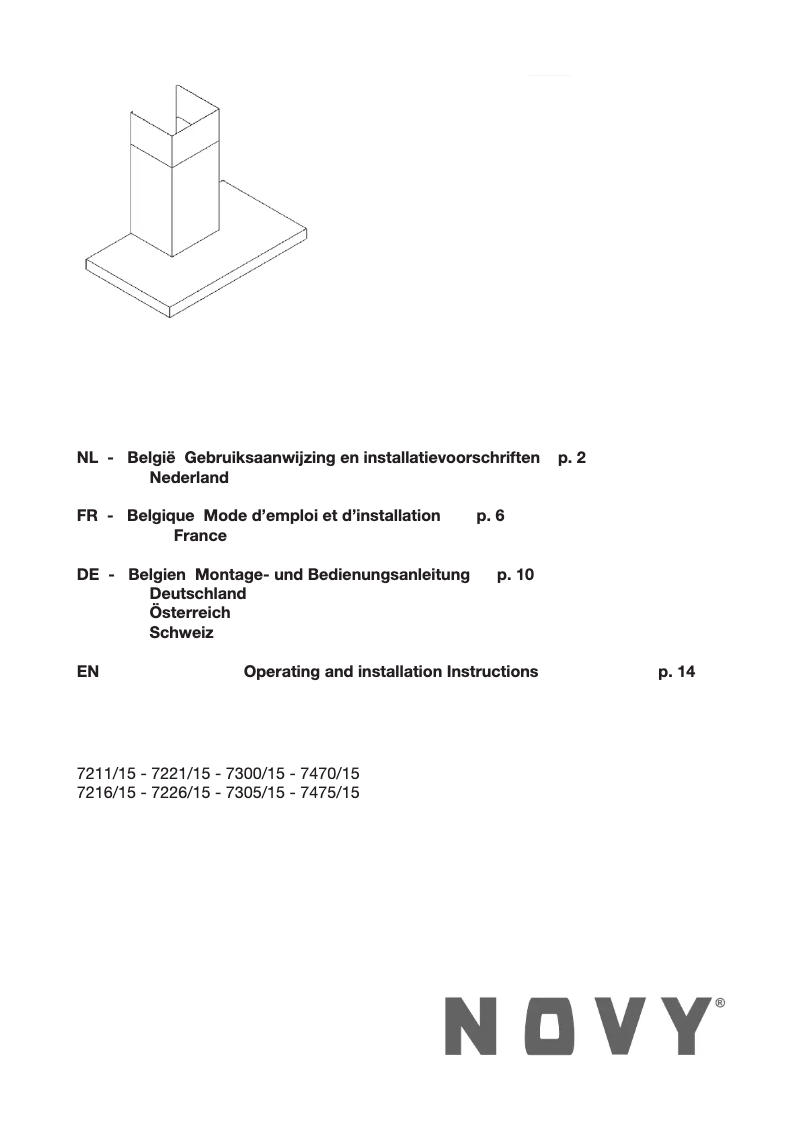 Page 1 de la notice Manuel utilisateur Novy Pro'line 7300