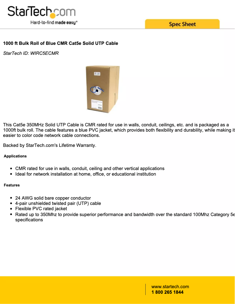 Page n°1 - Manuel utilisateur StarTech.com WIRC5ECMR