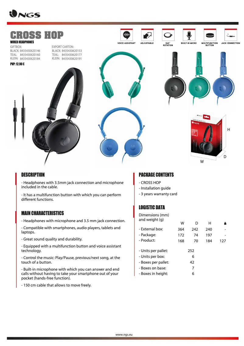 Image de la première page du manuel de l'appareil Cross HOP