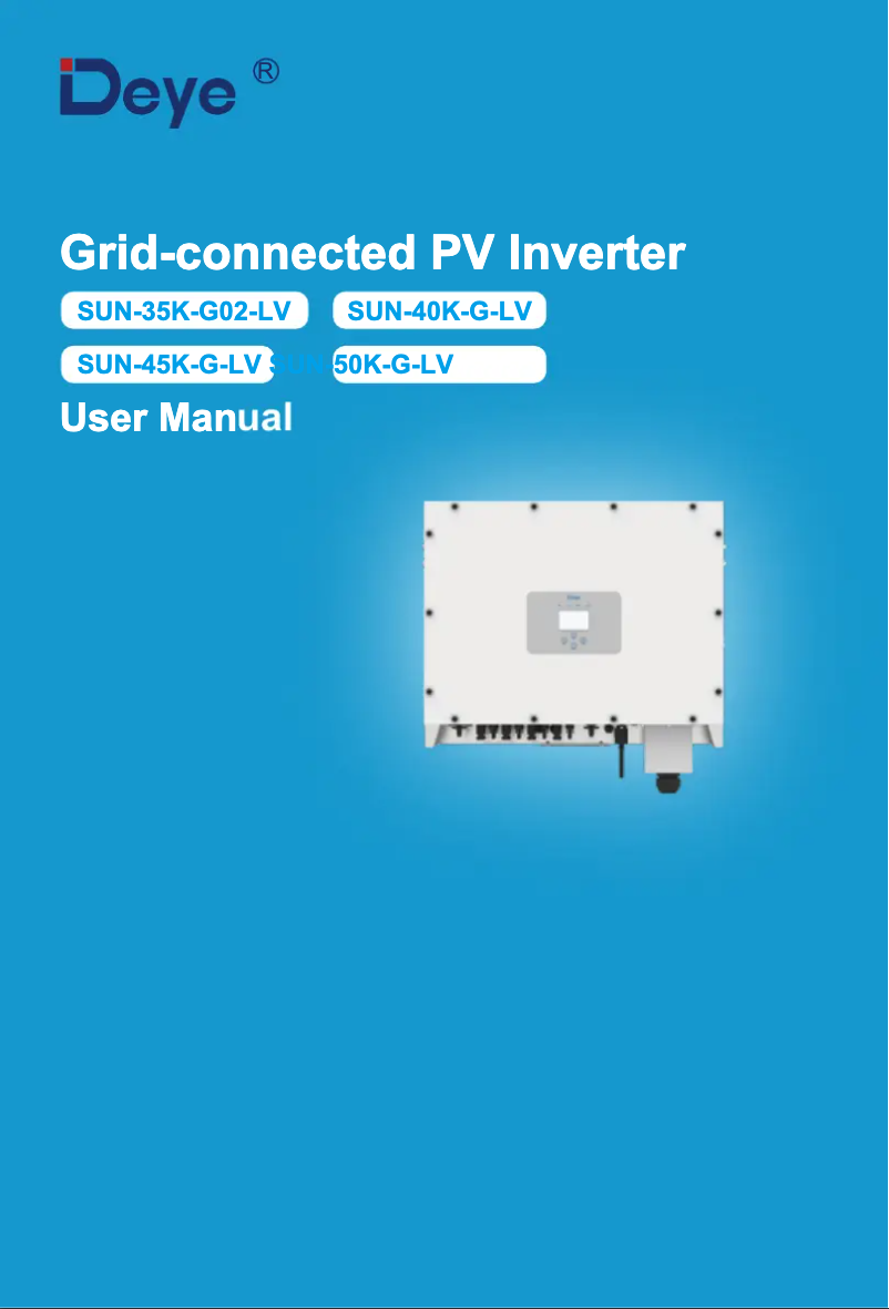 Page 1 de la notice Manuel utilisateur Deye SUN-40K-G02-LV