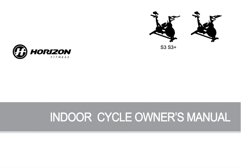 Page 1 de la notice Manuel utilisateur Horizon Fitness S3