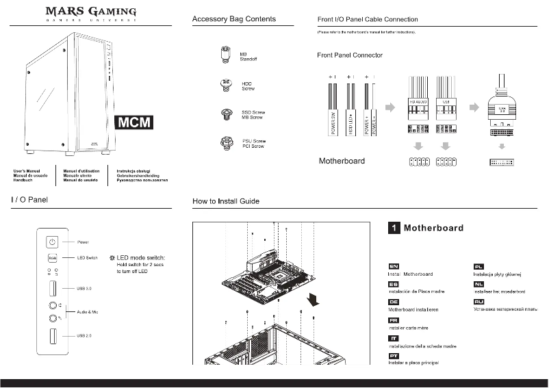 Page 1 de la notice Manuel utilisateur Mars Gaming MCM