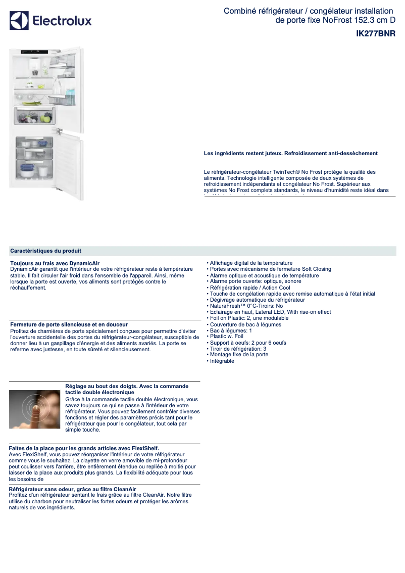 Imagen de la primera página del manual del dispositivo IK277BNR