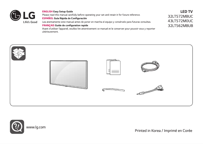 Page 1 de la notice Manuel utilisateur LG 32LT572MBUC