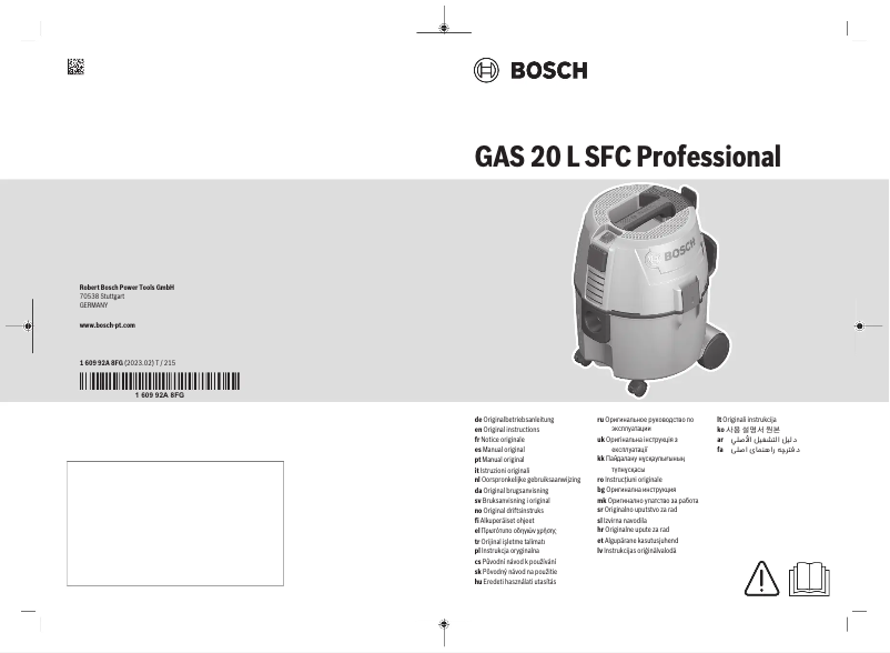 Image de la première page du manuel de l'appareil GAS 20 L SFC Professional