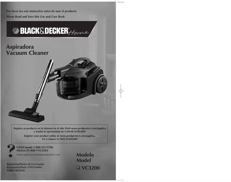 Page n°1 - Manuel utilisateur Black & Decker VC3200