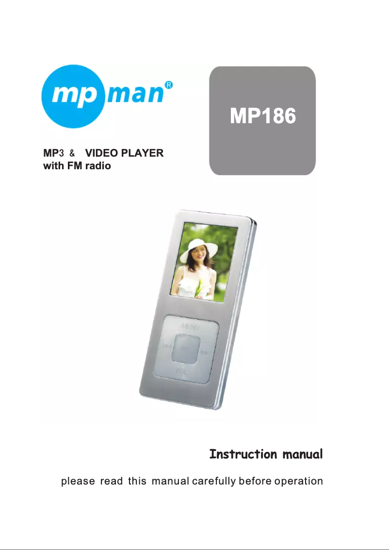 Page n°1 - Manuel utilisateur Mpman MP186