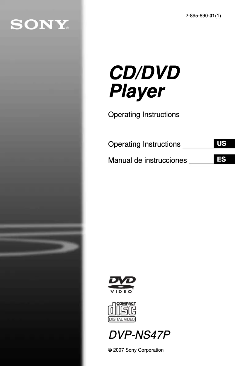 Page n°1 - Manuel utilisateur Sony DVP-NS47P